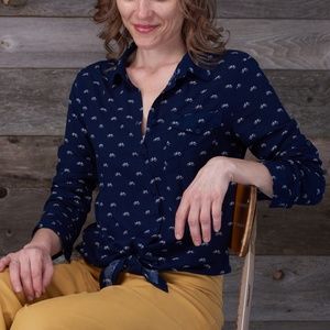 Tie Front Button Down Shirt